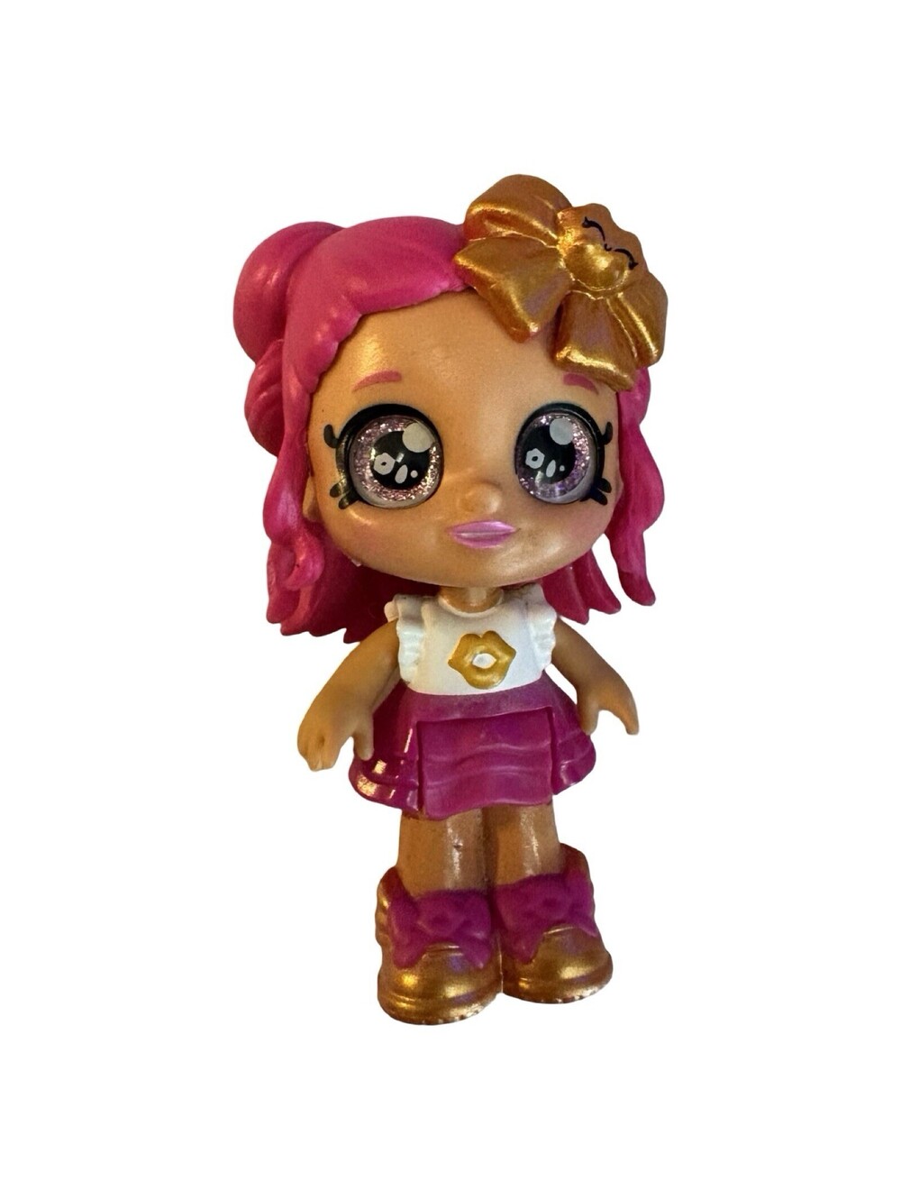 Kindi Kids Mini Bobble Doll - LIPPY LULU - 3.5" Figure with Sparkle Eyes